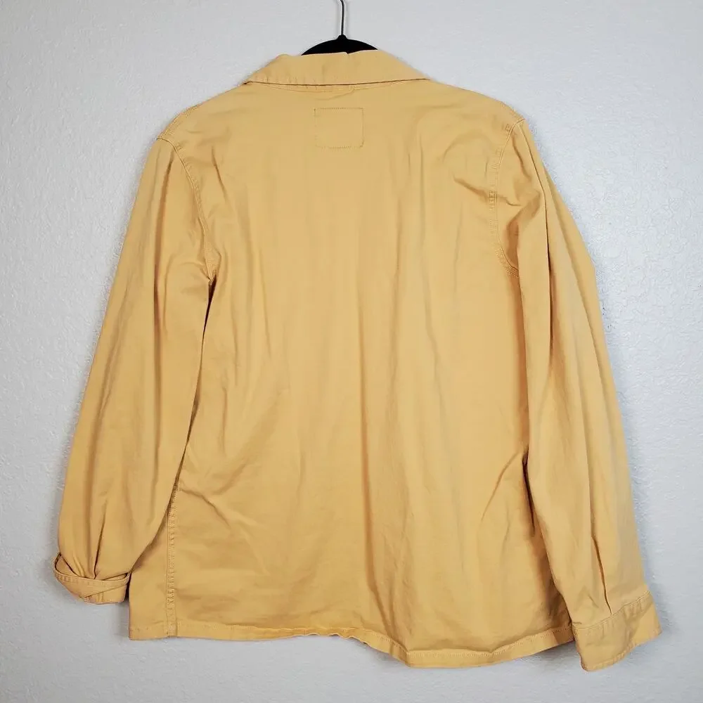 Sanctuary Jacket Womens Large Button Front Barn Chore Coat Canvas Pockets Button_5